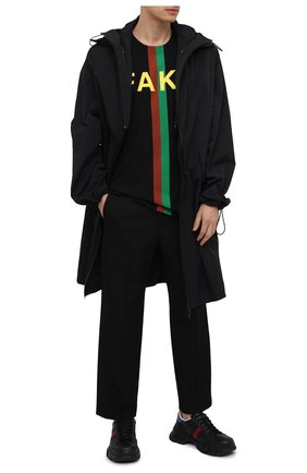 Мужская хлопковая футболка GUCCI черного цвета по цене 38150 руб., арт. 616036/XJCXX | Фото 2 Мужская хлопковая футболка GUCCI черного цвета, арт. 616036/XJCXX | Фото 2
