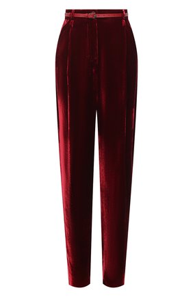 Женские брюки из вискозы и шелка GIORGIO ARMANI красного цвета, арт. 0WHPP0DL/T01I7 | Фото 1 (Длина (брюки, джинсы): Удлиненные; Женское Кросс-КТ: Брюки-одежда; Силуэт Ж (брюки и джинсы): Широкие; Материал внешний: Вискоза; Стили: Гламурный)