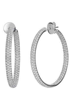 Женские серьги-кольца MERCURY бесцветного цвета по цене 1765500 руб., арт. ME22826/WG/HP2.00 | Фото 2 Женские серьги-кольца MERCURY бесцветного цвета, арт. ME22826/WG/HP2.00 | Фото 2 (Материал сплава: Белое золото; Драгоценные камни: Бриллианты)