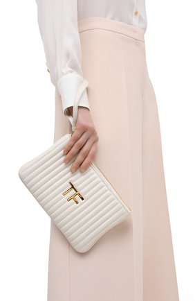Женский клатч TOM FORD белого цвета по цене 63750 руб., арт. S0357T-ICL019 | Фото 2 Женский клатч TOM FORD белого цвета, арт. S0357T-ICL019 | Фото 2