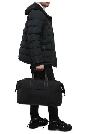 Мужская спортивная сумка BOSS черного цвета, арт. 50446727 | Фото 2 (Ремень/цепочка: На ремешке; Материал: Текстиль; Размер: large)