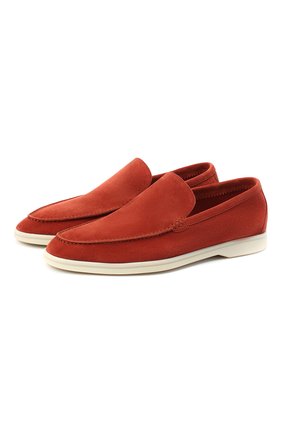 Мужские замшевые лоферы summer walk LORO PIANA красного цвета по цене 63900 руб., арт. FAE8124 | Фото 1 Мужские замшевые лоферы summer walk LORO PIANA красного цвета, арт. FAE8124 | Фото 1