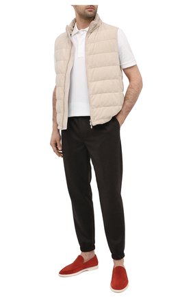 Мужские замшевые лоферы summer walk LORO PIANA красного цвета по цене 63900 руб., арт. FAE8124 | Фото 2 Мужские замшевые лоферы summer walk LORO PIANA красного цвета, арт. FAE8124 | Фото 2