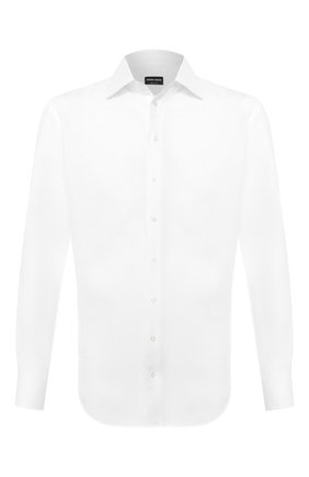 Мужская льняная рубашка GIORGIO ARMANI белого цвета по цене 36550 руб., арт. 8WGCCZMC/TZ256 | Фото 1 Мужская льняная рубашка GIORGIO ARMANI белого цвета, арт. 8WGCCZMC/TZ256 | Фото 1 (Рукава: Длинные; Рубашки М: Regular Fit; Стили: Классический; Длина (для топов): Стандартные; Случай: Формальный; Манжеты: На пуговицах; Материал внешний: Лен; Принт: Без принта, Однотонные; Мужское Кросс-КТ: Рубашка-одежда; Воротник: Акула)
