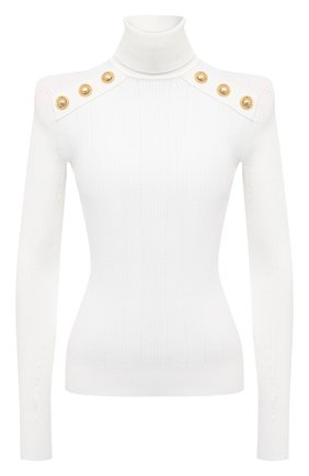 Женская водолазка из вискозы BALMAIN белого цвета по цене 105500 руб., арт. VF13251/K211 | Фото 1 Женская водолазка из вискозы BALMAIN белого цвета, арт. VF13251/K211 | Фото 1