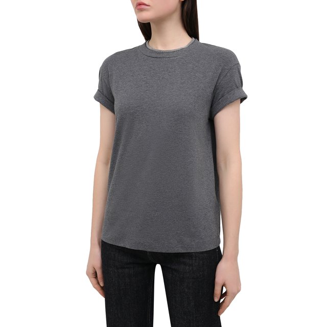 фото Хлопковая футболка brunello cucinelli