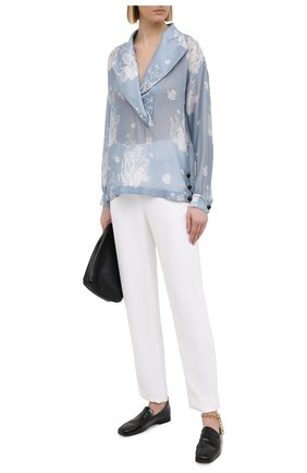 Женские брюки из вискозы и шелка GIORGIO ARMANI белого цвета по цене 104500 руб., арт. 1SHPP0G5/T008A | Фото 2 Женские брюки из вискозы и шелка GIORGIO ARMANI белого цвета, арт. 1SHPP0G5/T008A | Фото 2
