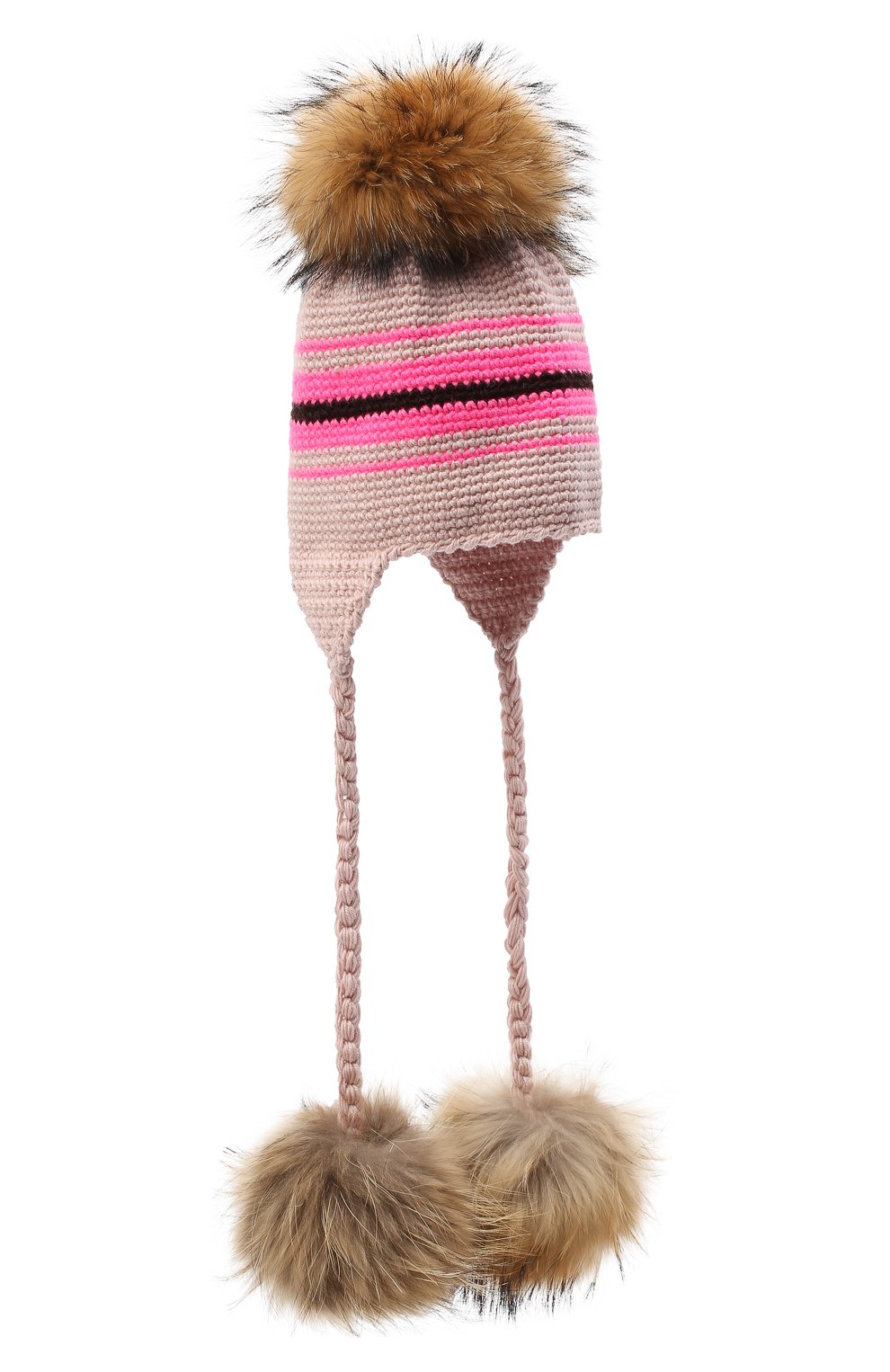 Детского шерстяная шапка CASILDA Y JIMENA розового цвета, арт. 775163249 | Фото 1 (Материал: Текстиль, Шерсть)