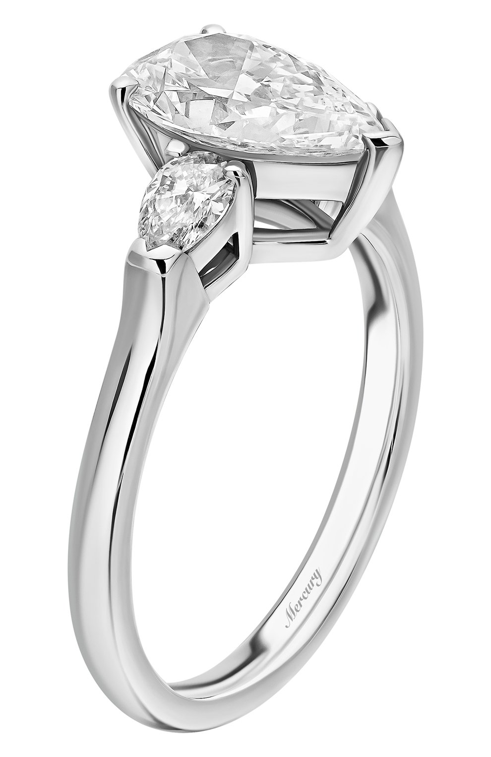 Женские кольцо MERCURY бесцветного цвета, арт. MR150WPDP | Фото 4 (Материал сплава: Белое золото; Драгоценные камни: Бриллианты)