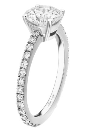Женские кольцо MERCURY бесцветного цвета, арт. MR150WRD | Фото 4 (Материал сплава: Белое золото; Драгоценные камни: Бриллианты)