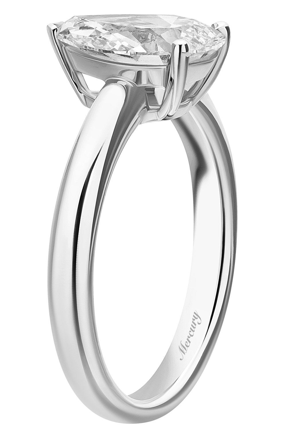 Женские кольцо MERCURY бесцветного цвета, арт. MR200WPD | Фото 4 (Материал сплава: Белое золото; Драгоценные камни: Бриллианты)