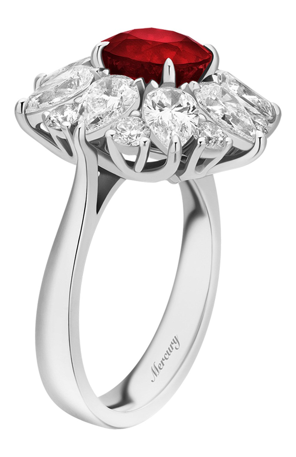Женские кольцо MERCURY бесцветного цвета, арт. MR21280WR | Фото 5 (Материал сплава: Белое золото; Драгоценные камни: Бриллианты)