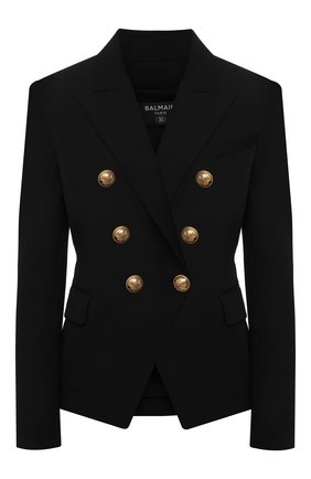 Женский шерстяной жакет BALMAIN черного цвета по цене 173000 руб., арт. VF17110/167L | Фото 1 Женский шерстяной жакет BALMAIN черного цвета, арт. VF17110/167L | Фото 1