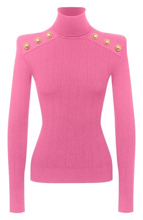 Женская водолазка из вискозы BALMAIN розового цвета по цене 95800 руб., арт. VF13251/K211 | Фото 1 Женская водолазка из вискозы BALMAIN розового цвета, арт. VF13251/K211 | Фото 1 (Женское Кросс-КТ: Водолазка-одежда; Стили: Гламурный; Длина (для топов): Стандартные; Рукава: Длинные; Материал внешний: Вискоза)