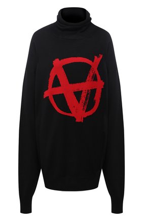 Женский шерстяной свитер VETEMENTS черного цвета по цене 75150 руб., арт. UE51KN300R 1399/W | Фото 1 Женский шерстяной свитер VETEMENTS черного цвета, арт. UE51KN300R 1399/W | Фото 1