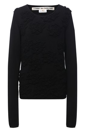 Женский шерстяной пуловер COMME DES GARCONS черного цвета по цене 52200 руб., арт. GF-N008-051 | Фото 1 Женский шерстяной пуловер COMME DES GARCONS черного цвета, арт. GF-N008-051 | Фото 1