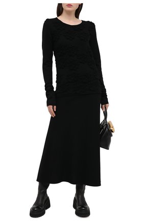 Женский шерстяной пуловер COMME DES GARCONS черного цвета по цене 52200 руб., арт. GF-N008-051 | Фото 2 Женский шерстяной пуловер COMME DES GARCONS черного цвета, арт. GF-N008-051 | Фото 2