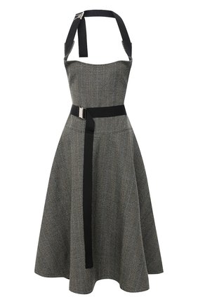 Женское шерстяное платье JUNYA WATANABE хаки цвета по цене 79950 руб., арт. JF-S007-051 | Фото 1 Женское шерстяное платье JUNYA WATANABE хаки цвета, арт. JF-S007-051 | Фото 1