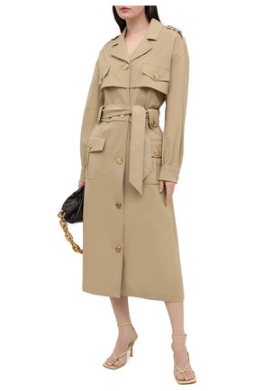 Женский плащ BALMAIN бежевого цвета по цене 212500 руб., арт. VF19165/X392 | Фото 2 Женский плащ BALMAIN бежевого цвета, арт. VF19165/X392 | Фото 2