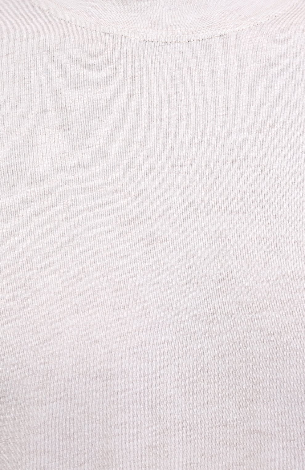 Мужская хлопковая футболка  BRUNELLO CUCINELLI кремвого цвета, арт. M0T611308 | Фото 5 (Принт: Без принта; Рукава: Короткие; Длина (для топов): Удлиненные; Мужское Кросс-КТ: Футболка-одежда; Материал внешний: Хлопок; Стили: Кэжуэл)