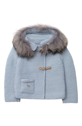 Детский шерстяной кардиган CASILDA Y JIMENA голубого цвета по цене 29500 руб., арт. 774216171/5-6A | Фото 1 Детский шерстяной кардиган CASILDA Y JIMENA голубого цвета, арт. 774216171/5-6A | Фото 1