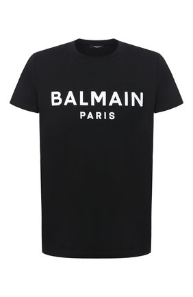 Мужская хлопковая футболка BALMAIN черного цвета по цене 29950 руб., арт. VH1EF000/B043 | Фото 1 Мужская хлопковая футболка BALMAIN черного цвета, арт. VH1EF000/B043 | Фото 1