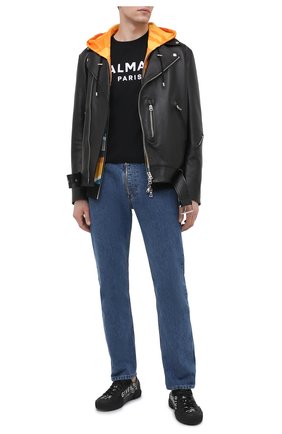 Мужская хлопковая футболка BALMAIN черного цвета по цене 29950 руб., арт. VH1EF000/B043 | Фото 2 Мужская хлопковая футболка BALMAIN черного цвета, арт. VH1EF000/B043 | Фото 2
