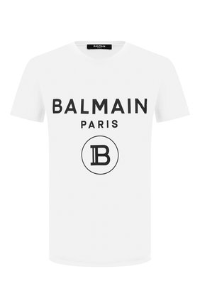 Мужская хлопковая футболка BALMAIN белого цвета по цене 29950 руб., арт. VH1EF000/B029 | Фото 1 Мужская хлопковая футболка BALMAIN белого цвета, арт. VH1EF000/B029 | Фото 1