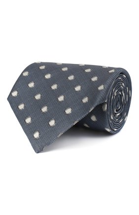 Мужской шелковый галстук TOM FORD синего цвета, арт. 9TF26/XTF | Фото 1 (Принт: С принтом; Материал: Шелк, Текстиль; Региональные ограничения белый список (Axapta Mercury): RU)
