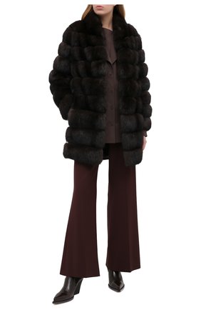 Женская шуба из меха соболя KITON темно-коричневого цвета по цене 4320000 руб., арт. D50584X04R72 | Фото 2 Женская шуба из меха соболя KITON темно-коричневого цвета, арт. D50584X04R72 | Фото 2