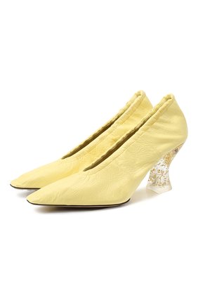 Женские кожаные туфли BOTTEGA VENETA желтого цвета по цене 77500 руб., арт. 651356/VBP10 | Фото 1 Женские кожаные туфли BOTTEGA VENETA желтого цвета, арт. 651356/VBP10 | Фото 1
