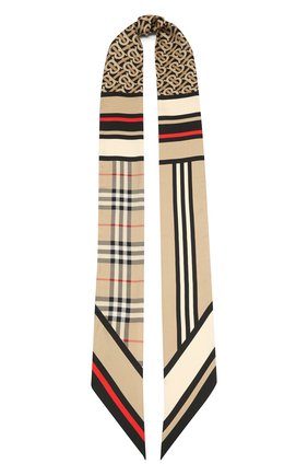 Мужские шелковый шарф BURBERRY бежевого цвета по цене 13800 руб., арт. 8037017 | Фото 1 Мужские шелковый шарф BURBERRY бежевого цвета, арт. 8037017 | Фото 1