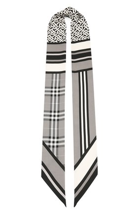 Мужские шелковый шарф BURBERRY серого цвета по цене 13800 руб., арт. 8037016 | Фото 1 Мужские шелковый шарф BURBERRY серого цвета, арт. 8037016 | Фото 1