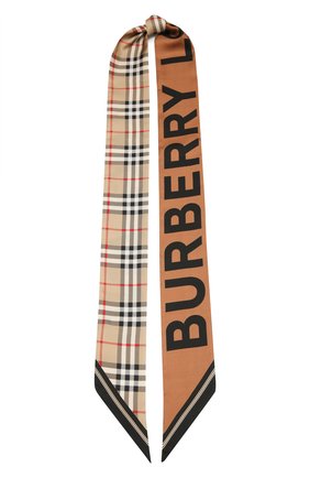 Мужские шелковый шарф BURBERRY бежевого цвета по цене 13800 руб., арт. 8028950 | Фото 1 Мужские шелковый шарф BURBERRY бежевого цвета, арт. 8028950 | Фото 1