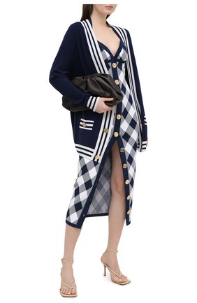 Женский кардиган из шерсти и кашемира BALMAIN темно-синего цвета по цене 116500 руб., арт. VF13405/K225 | Фото 2 Женский кардиган из шерсти и кашемира BALMAIN темно-синего цвета, арт. VF13405/K225 | Фото 2
