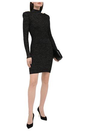 Женское платье из вискозы BALMAIN черного цвета по цене 142000 руб., арт. VF16232/K212 | Фото 2 Женское платье из вискозы BALMAIN черного цвета, арт. VF16232/K212 | Фото 2
