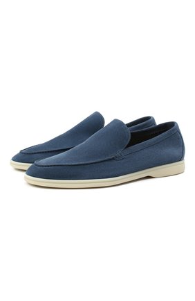 Мужские замшевые лоферы summer walk LORO PIANA синего цвета по цене 63900 руб., арт. FAE8124 | Фото 1 Мужские замшевые лоферы summer walk LORO PIANA синего цвета, арт. FAE8124 | Фото 1