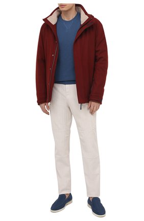 Мужские замшевые лоферы summer walk LORO PIANA синего цвета по цене 63900 руб., арт. FAE8124 | Фото 2 Мужские замшевые лоферы summer walk LORO PIANA синего цвета, арт. FAE8124 | Фото 2