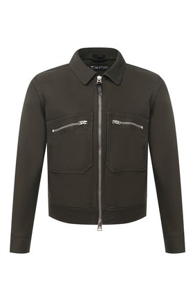 Мужская хлопковая куртка TOM FORD хаки цвета по цене 142000 руб., арт. BW028/TF0301 | Фото 1 Мужская хлопковая куртка TOM FORD хаки цвета, арт. BW028/TF0301 | Фото 1