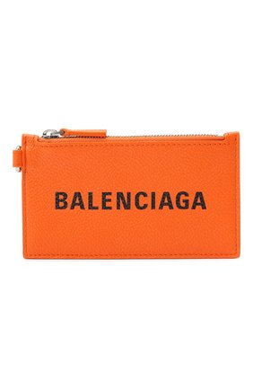 Мужской кожаный футляр для кредитных карт BALENCIAGA оранжевого цвета, арт. 594548/1IZI3 | Фото 1 (Материал: Натуральная кожа)