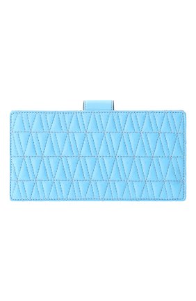Женские кожаный кошелек VERSACE голубого цвета по цене 71900 руб., арт. DP8H975V/DNAPL2T | Фото 2 Женские кожаный кошелек VERSACE голубого цвета, арт. DP8H975V/DNAPL2T | Фото 2