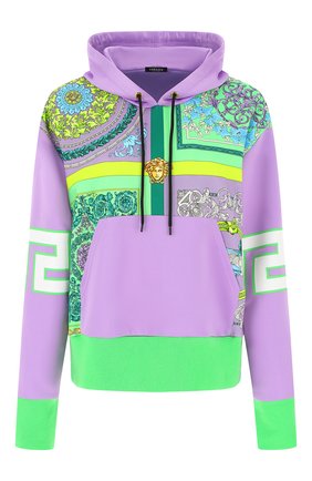 Женская хлопковое худи VERSACE разноцветного цвета по цене 99850 руб., арт. A88679/1F00627 | Фото 1 Женская хлопковое худи VERSACE разноцветного цвета, арт. A88679/1F00627 | Фото 1