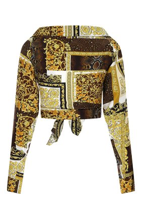 Женская шелковая блузка VERSACE золотого цвета по цене 95950 руб., арт. A88213/1F00456 | Фото 2 Женская шелковая блузка VERSACE золотого цвета, арт. A88213/1F00456 | Фото 2