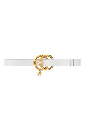 Женский кожаный ремень VERSACE белого цвета по цене 42600 руб., арт. DCDI028/DV4TN | Фото 1 Женский кожаный ремень VERSACE белого цвета, арт. DCDI028/DV4TN | Фото 1