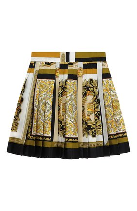 Женская шелковая юбка VERSACE золотого цвета по цене 111000 руб., арт. A79448/1F00385 | Фото 2 Женская шелковая юбка VERSACE золотого цвета, арт. A79448/1F00385 | Фото 2