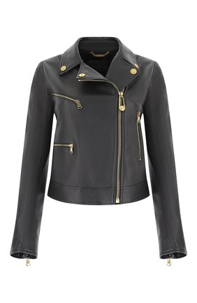 Женская кожаная куртка VERSACE черного цвета по цене 250500 руб., арт. A87221/A234801 | Фото 1 Женская кожаная куртка VERSACE черного цвета, арт. A87221/A234801 | Фото 1