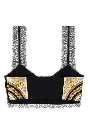 Женская шелковый топ-бюстье VERSACE золотого цвета по цене 65700 руб., арт. A78760/1F00385 | Фото 2 Женская шелковый топ-бюстье VERSACE золотого цвета, арт. A78760/1F00385 | Фото 2