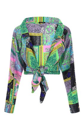 Женская шелковая блузка VERSACE разноцветного цвета по цене 95950 руб., арт. A88213/1F00456 | Фото 1 Женская шелковая блузка VERSACE разноцветного цвета, арт. A88213/1F00456 | Фото 1