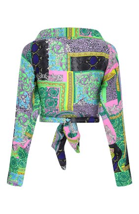 Женская шелковая блузка VERSACE разноцветного цвета по цене 95950 руб., арт. A88213/1F00456 | Фото 2 Женская шелковая блузка VERSACE разноцветного цвета, арт. A88213/1F00456 | Фото 2