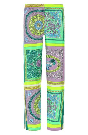 Женские шелковые брюки VERSACE разноцветного цвета по цене 89850 руб., арт. AUD05057/1F00508 | Фото 1 Женские шелковые брюки VERSACE разноцветного цвета, арт. AUD05057/1F00508 | Фото 1